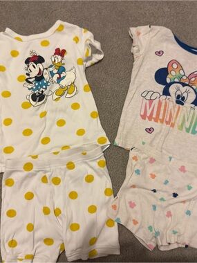 GAP Girls Minnie & Daisy Polka Dot Pajama Sets in White and Yellow & Pastel